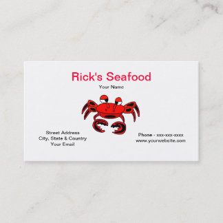 Carte de visite de fruits de mer