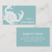 Carte de visite de fruits de mer de crabe (Devant / Derrière)