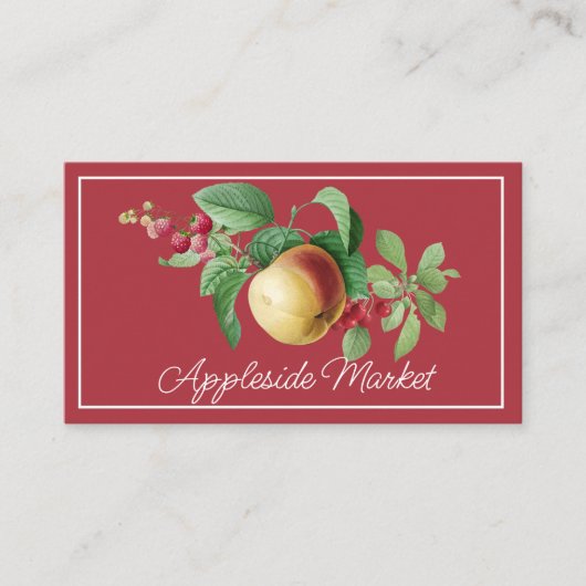 Carte de visite de fruits de pomme botanique et ba (Devant)