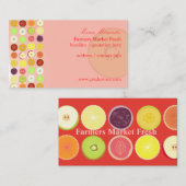 carte de visite de fruits rétro, arrière - plan de (Devant / Derrière)