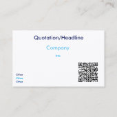 carte de visite de galaxie artistique (Dos)