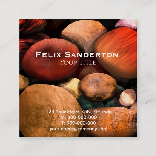 Carte de visite de galets (Devant)