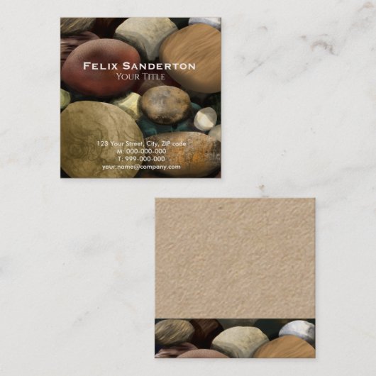 Carte de visite de galets (Devant / Derrière)