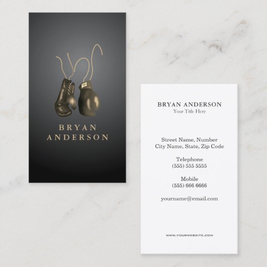 Carte de visite de gants de boxe (Devant / Derrière)