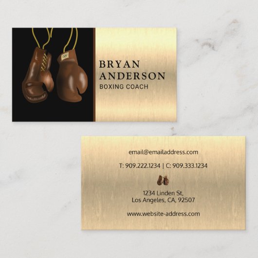 Carte de visite de gants de boxe (Devant / Derrière)
