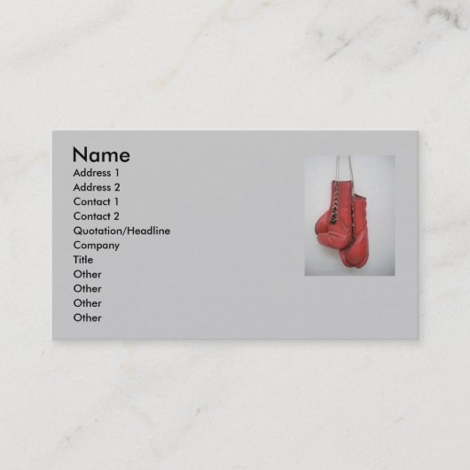 Carte de visite de gants de boxe (Devant)