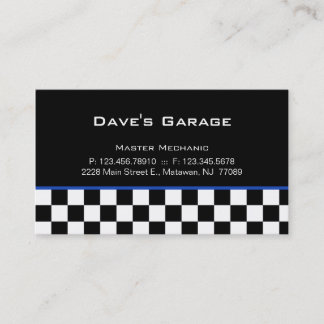Carte de visite de garage automobile Bleu de cours