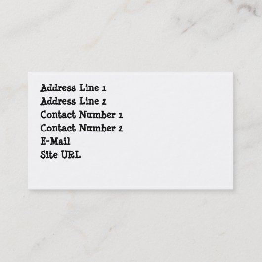 Carte de visite de garde (Dos)