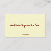 Carte de visite de garde d'abeilles de miel modifi (Dos)