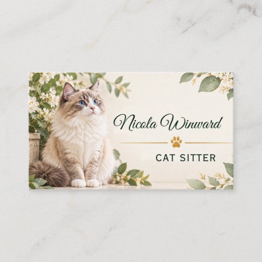 Carte de visite de garde de chat (Devant)