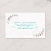 Carte de visite de garde d'enfants (Dos)