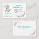 Carte de visite de garde d'enfants (Devant / Derrière)