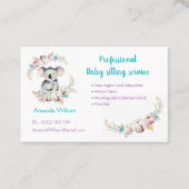 Carte de visite de garde d'enfants (Devant)