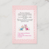 Carte de visite de garde d'enfants (Dos)