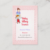 Carte de visite de garde d'enfants (Devant)