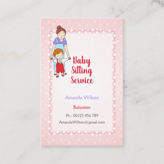 Carte de visite de garde d'enfants (Devant)