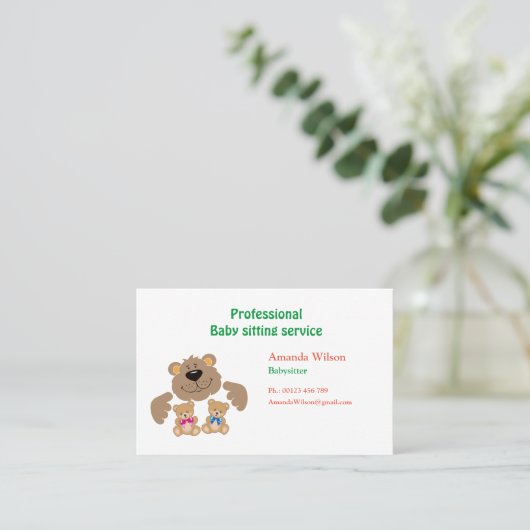 Carte de visite de garde d'enfants (Debout devant)