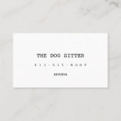 Carte de visite de GARDE D'ENFANTS d'ANIMAL (Dos)