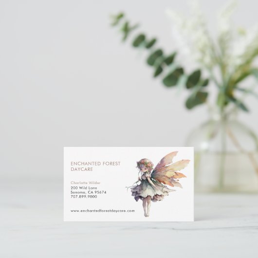 Carte de visite de garde d'enfants de fées peintes (Debout devant)