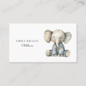 Carte de visite de garde d'enfants d'éléphants lun (Devant)