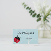 Carte de visite de garderie Blue Ladybug (Debout devant)