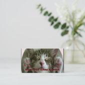 Carte de visite de garderie Kitty (Debout devant)