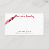 carte de visite de garderie ou de garde d'enfants (Dos)