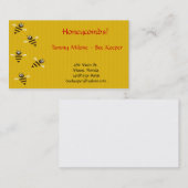 Carte de visite de gardien d'abeille (Devant / Derrière)