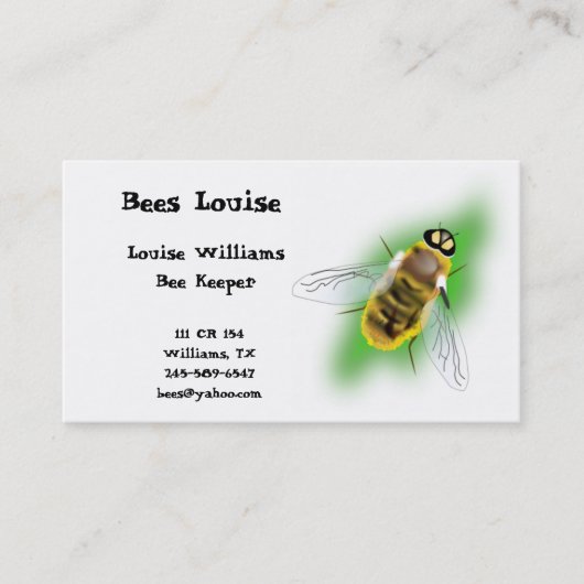 Carte de visite de gardien d'abeille (Devant)