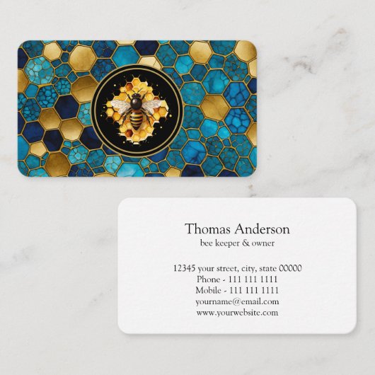 Carte de visite de gardien d'abeilles (Devant / Derrière)