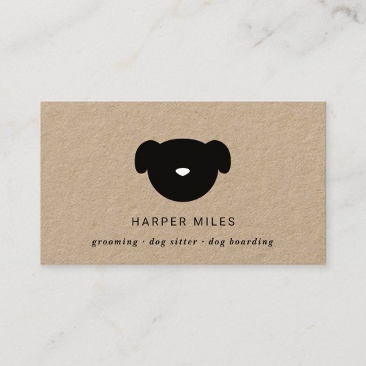 carte de visite de gardien de chien du logo rustiq (Devant)