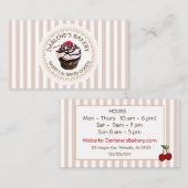 Carte de visite de gâteau au chocolat tressé blanc (Devant / Derrière)