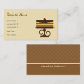 Carte de visite de gâteau de chocolat (Devant / Derrière)