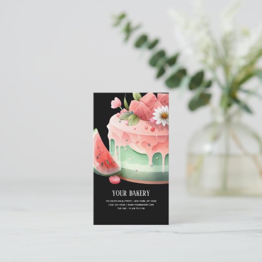 Carte de visite de gâteau de pastèque (Debout devant)