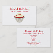 Carte de visite de gâteau rouge velours de boulang (Devant / Derrière)