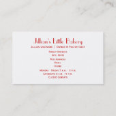 Carte de visite de gâteau rouge velours de boulang (Dos)