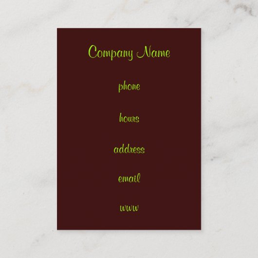 Carte de visite de gâteaux (Dos)