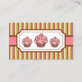 Carte de visite de gâteaux au chocolat rose (Devant)