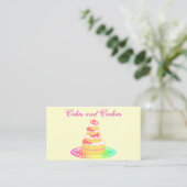 Carte de visite de gâteaux roses sucrés de luxe (Debout devant)