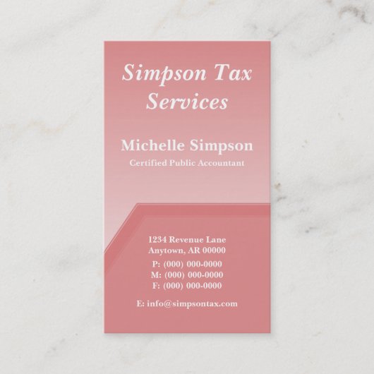 Carte de visite de Geo Tech, Rose Blush (Devant)