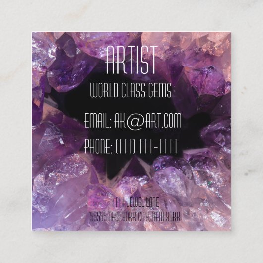 carte de visite de géode (Dos)