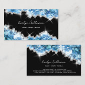 carte de visite de géométrie cristaux bleus (Devant / Derrière)