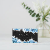 carte de visite de géométrie cristaux bleus (Debout devant)