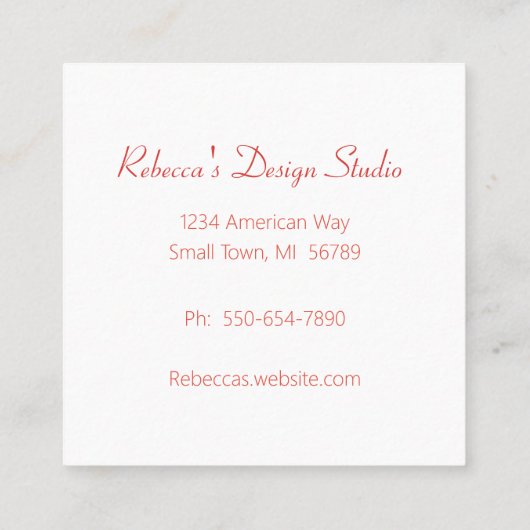 Carte de visite de germes floraux rustiques, femin (Dos)