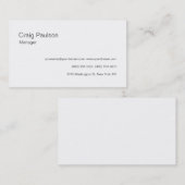 Carte de visite de gestion classique blanc élégant (Devant / Derrière)