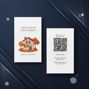 Carte de visite de gestion immobilière avec QR Cod
