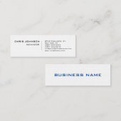 Carte de visite de gestionnaire unique Slim Linen (Devant / Derrière)