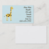 Carte de visite de girafe (Devant / Derrière)