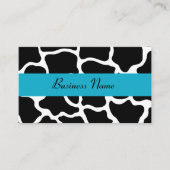 Carte de visite de girafe noir et turquoise (Devant)