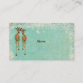Carte de visite de girafes/étiquettes azurés et (Dos)